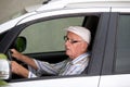 Senior man driving car Royalty Free Stock Photo