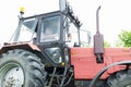 Senior man driving tractor at farm Royalty Free Stock Photo