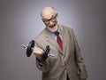 Senior man with dumbbell Royalty Free Stock Photo