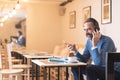 Senior man enjoying his favorite music Royalty Free Stock Photo