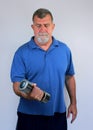 Senior Man Exercising with Dumbbell Royalty Free Stock Photo