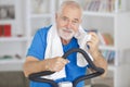 senior man exercising on stepper Royalty Free Stock Photo