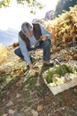 Senior man finding ceps