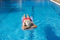 Senior man floating on water Royalty Free Stock Photo