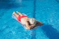 Senior man floating on water Royalty Free Stock Photo