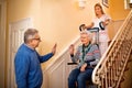 Senior man forgive with his wife while she goes to nursing home Royalty Free Stock Photo