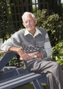 Senior man in garden Royalty Free Stock Photo