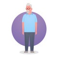 Senior Man Grandfather Gray Hair Male Icon Full Length
