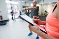 Senior man in gym working out with kettlebell Royalty Free Stock Photo