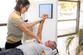 Senior man having chiropractic adjustment. Royalty Free Stock Photo