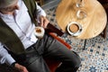 Senior man having a coffee in the bar Royalty Free Stock Photo