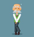 Senior Man Having a Frequent Urination Problem Vector Illustration Royalty Free Stock Photo