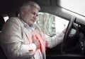 Senior man having heart attack Royalty Free Stock Photo
