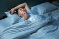 Senior asian man having problems insomnia. Stress ,anxiety and depression is a common source of insomnia