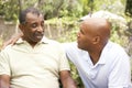 Senior Man Having Serious Conversation Adult Son Royalty Free Stock Photo