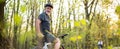 Senior man on his mountain bike Royalty Free Stock Photo