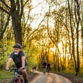 Senior man on his mountain bike outdoors Royalty Free Stock Photo