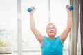 Senior man holding dumbbells Royalty Free Stock Photo