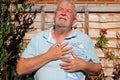 Chest pain. Heart attack. Angina. Royalty Free Stock Photo