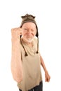 Senior man in knit cap shaking fist Royalty Free Stock Photo