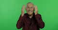 Senior man laughing. Handsome old man. Chroma key