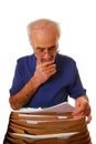 Senior man looking at paperwork