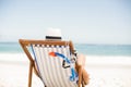 Senior man lying in a sunchair Royalty Free Stock Photo