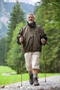 senior man nordic walking outdoors Royalty Free Stock Photo