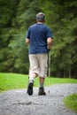 Senior man nordic walking outdoors Royalty Free Stock Photo