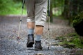 Senior man nordic walking outdoors Royalty Free Stock Photo