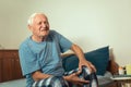 Senior man with osteoarthritis pain in the knee Royalty Free Stock Photo