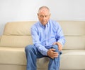 Senior man with pain knee Royalty Free Stock Photo