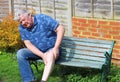 Senior man. Painful knee injury or arthritis. Royalty Free Stock Photo