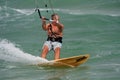 Senior Man Parasail Surfs Off Florida Coast