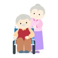 Senior man patient sitting on wheelchair Royalty Free Stock Photo