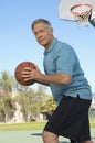 Senior Man Playing Basketball Royalty Free Stock Photo