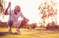 Senior man playing golf Royalty Free Stock Photo