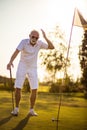 Senior man playing golf Royalty Free Stock Photo