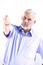 Senior man portrait thumb down failure Royalty Free Stock Photo