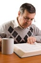 Senior man reading a book Royalty Free Stock Photo