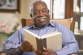 Senior man reading book