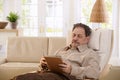 Senior man reading book Royalty Free Stock Photo