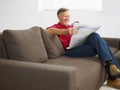 Senior man reading newspaper Royalty Free Stock Photo