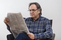 Senior man reading newspaper Royalty Free Stock Photo