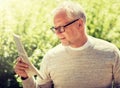 Senior man reading newspaper Royalty Free Stock Photo