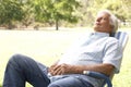 Senior Man Relaxing In Park