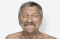 Senior man shirtless portrait studio shoot Royalty Free Stock Photo