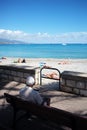 Senior man sitting on bench