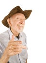 Senior man in straw hat Royalty Free Stock Photo