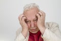 Senior man with strong headache Royalty Free Stock Photo